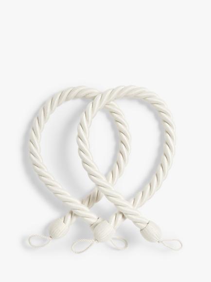 John Lewis Large Rope Tieback, Pack of 2, Ivory
