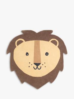 Great Little Trading Co Lion Face Wool Rug, 105 x 103cm, Multi