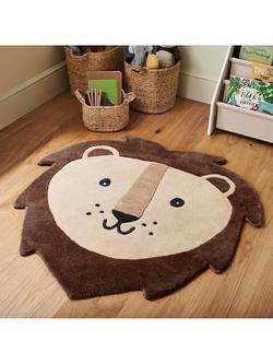 Great Little Trading Co Lion Face Wool Rug, 105 x 103cm - view 2, Multi