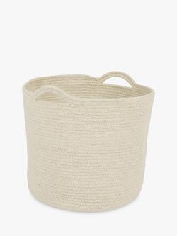 Great Little Trading Co Woven Storage Basket, Ivory, White