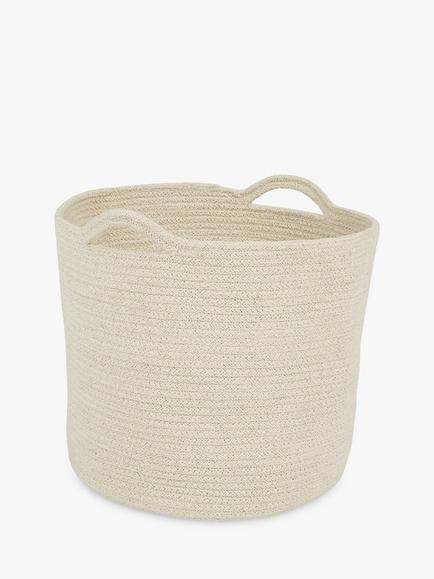 Great Little Trading Co Woven Storage Basket, Ivory, White