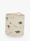 Great Little Trading Co Dino Print Woven Storage Basket, Natural/Multi