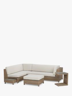 John Lewis Platform Rattan Modular 6-Seater Garden Lounging Set, Natural, Grey