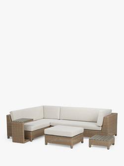 John Lewis Platform Rattan Modular 6-Seater Garden Lounging Set, Natural - view 2, Grey