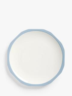 John Lewis Aster Shaped Fine China Dinner Plate, 28cm, White/Blue
