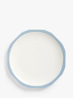 John Lewis Aster Shaped Fine China Dinner Plate, 28cm, White/Blue