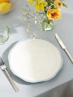 John Lewis Aster Shaped Fine China Dinner Plate, 28cm - view 2, White/Blue
