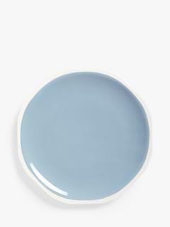 John Lewis Aster Shaped Fine China Dinner Plate, 28cm, Blue/White