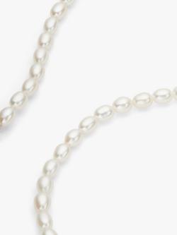 Lido Freshwater Pearl Rice Beaded Necklace, Silver - view 2, Silver