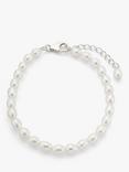 Lido Freshwater Pearl Rice Beaded Bracelet, Silver