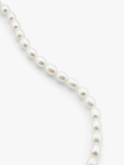 Lido Freshwater Pearl Rice Beaded Bracelet, Silver - view 2, Silver Pearl