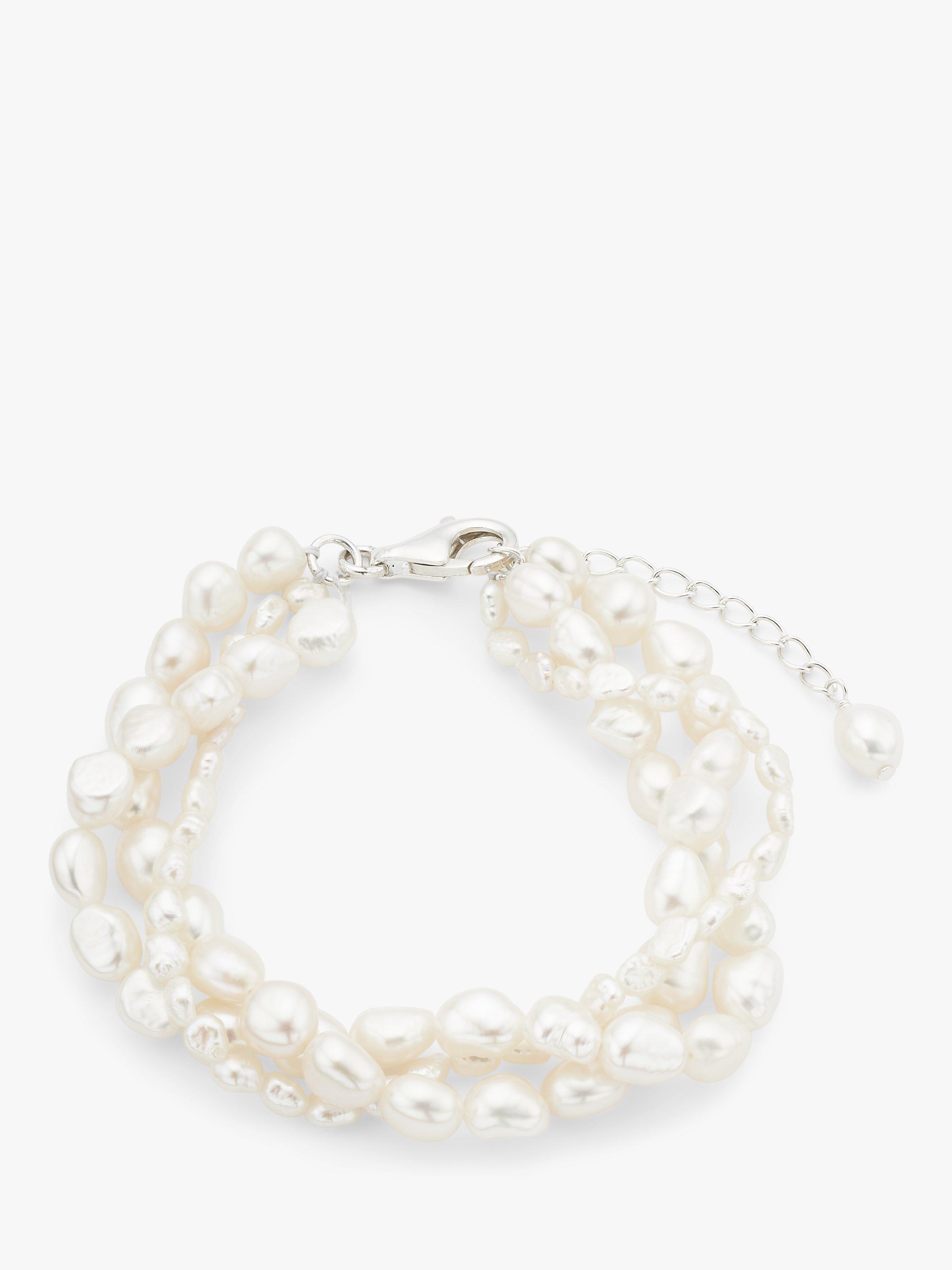 Lido Twisted Freshwater Pearl Bracelet, Silver