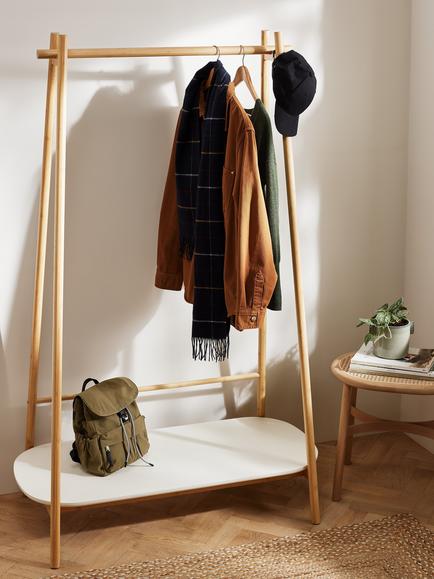 John Lewis Skim Clothes Rail, Natural - view 2, Natural/White