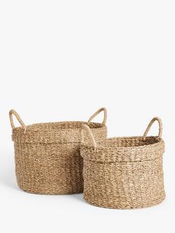 John Lewis Slouchy Seagrass Basket, Natural, Set of 2, Natural