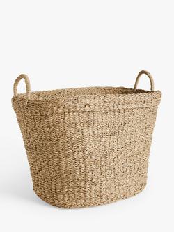 John Lewis Slouchy Oval Seagrass Basket, Natural, Natural