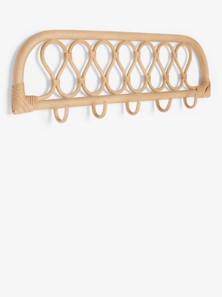 John Lewis Rattan Wall Hooks, Natural - view 2, Natural