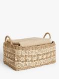 John Lewis Rectangular Seagrass Basket, Natural/White