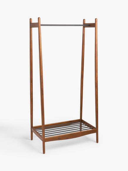 John Lewis Mid Century Clothes Rail, Natural, Natural Honey