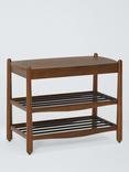 John Lewis Mid Century 2 Tier Shoe Shelf, Natural Honey