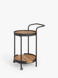 John Lewis Round Garden Bar Trolley, FSC-Certified (Acacia Wood), Black/Natural