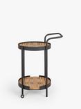 John Lewis Round Garden Bar Trolley, FSC-Certified (Acacia Wood), Black/Natural