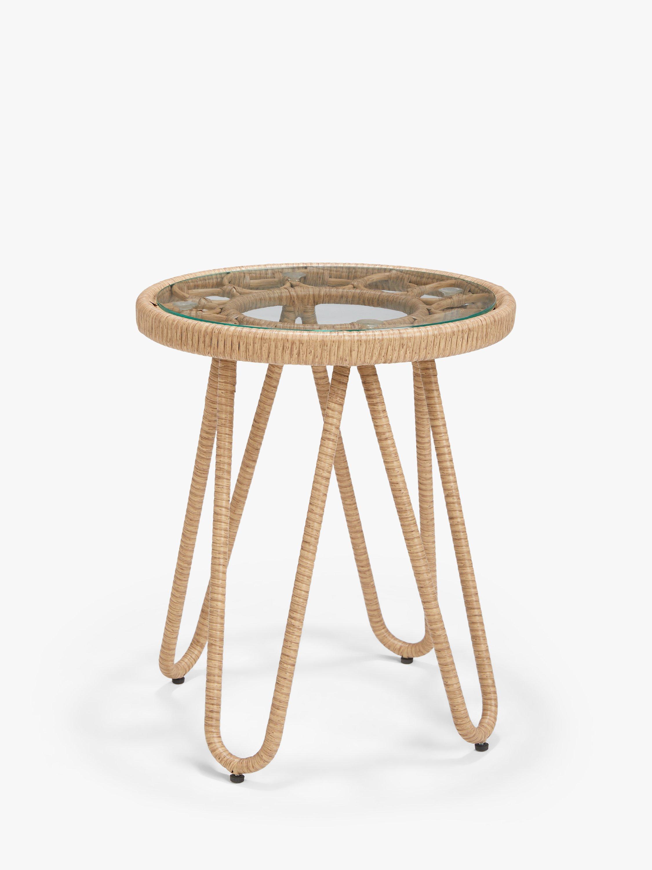John Lewis Infinity Garden Side Table, 42cm, Natural