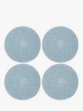 John Lewis Woven Cotton Blend Round Placemat, Set of 4, Lake Blue