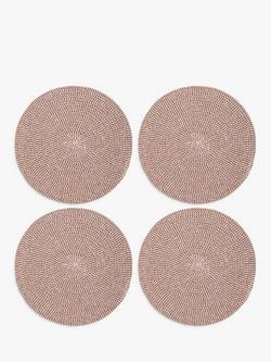 John Lewis Woven Cotton Blend Round Placemat, Set of 4, Auburn