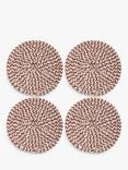John Lewis Woven Cotton Blend Round Coasters, Set of 4