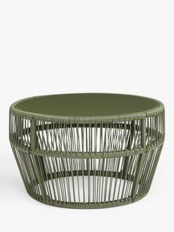 John Lewis Salsa Round Garden Coffee Table, 70cm - view 2, Avocado Green