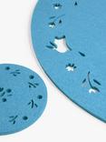 John Lewis Easter Round Felt Placemat & Coaster, Set of 4, Blue