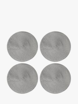 John Lewis ANYDAY Round Braided Placemats, Set of 4, Steel Grey