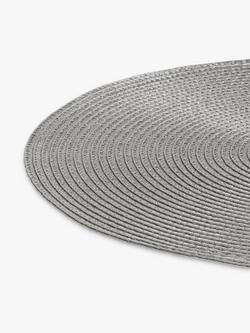 John Lewis ANYDAY Round Braided Placemats, Set of 4 - view 2, Steel Grey