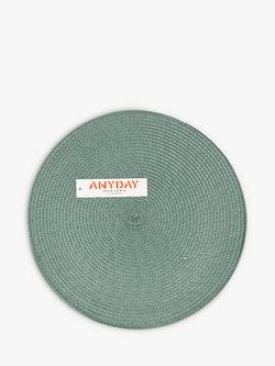 John Lewis ANYDAY Round Braided Placemats, Set of 4, Dusty Green