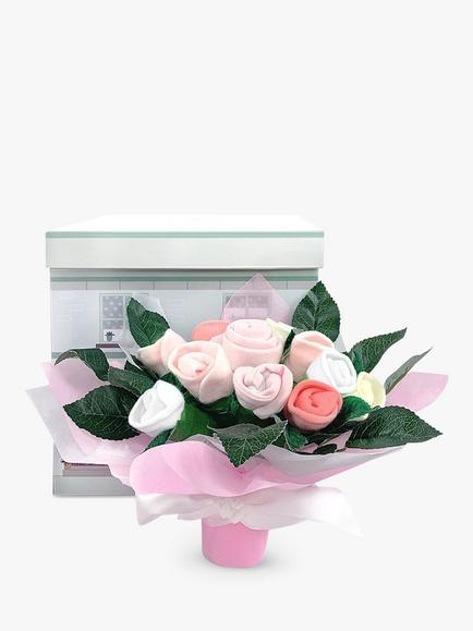 Babyblooms Welcome Baby Clothes Posy Bouquet, Pink