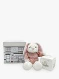 Babyblooms Personalised Bunny and Bone China Money Box, Pink