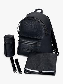 BabaBing! Luca Tumbled Vegan Leather Backpack Changing Bag - view 2, Black
