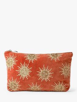 Elizabeth Scarlett Sun Goddess Velvet Pouch, Rust, Rust