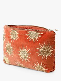 Elizabeth Scarlett Sun Goddess Velvet Pouch, Rust - view 2, Rust