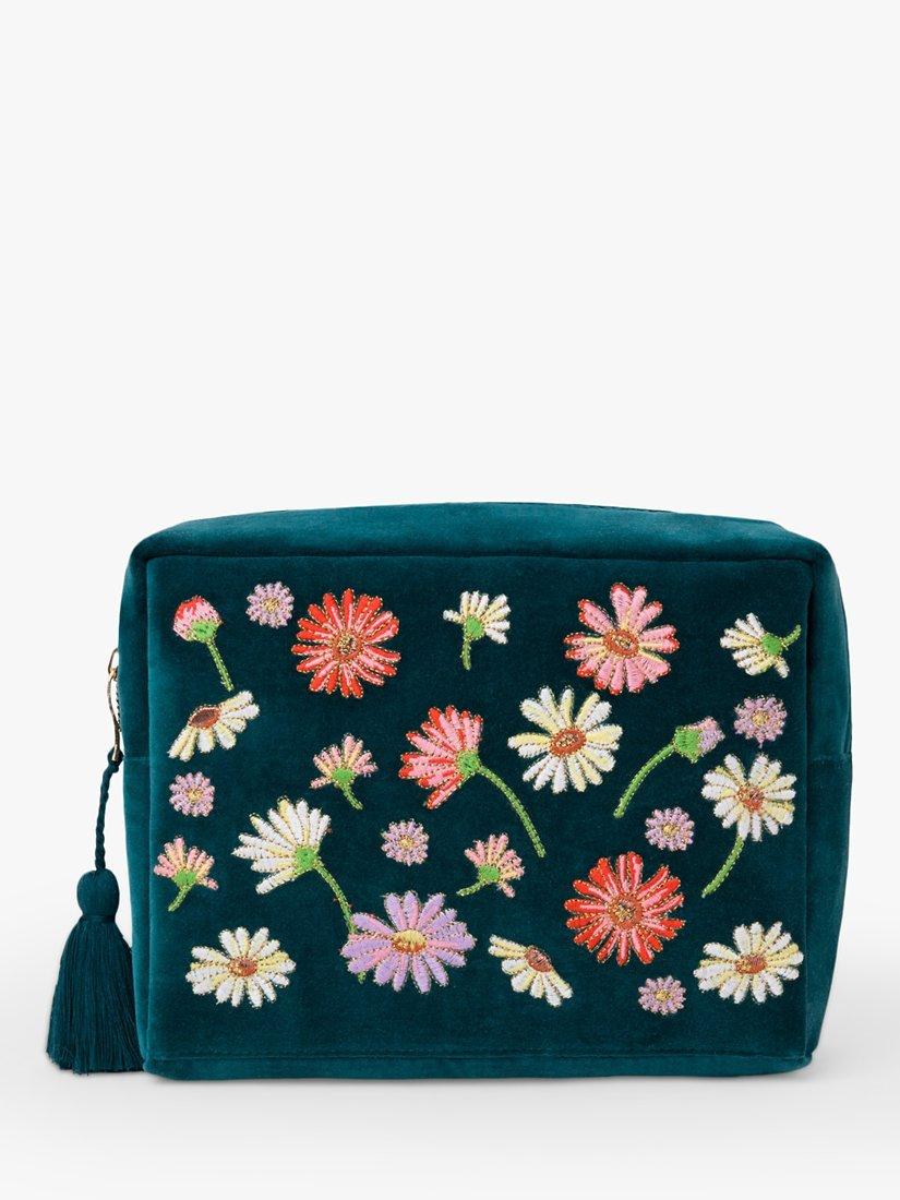 Elizabeth Scarlett Wild Flower Wash Bag, Rich Blue