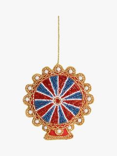John Lewis Beaded London Eye Christmas Tree Bauble, Multi