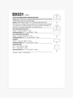 Simplicity Hot or Cold Shoulder Wraps, Mask and Wrist Wrap Sewing Pattern, S9331 - view 2, Multi