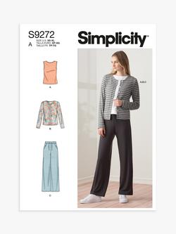 Simplicity Misses' Knit Cardigan Top and Pants Sewing Pattern, S9272, Multi