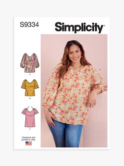 Simplicity Misses' and Women's Tops in Two Lengths Sewing Pattern, S9334, Multi