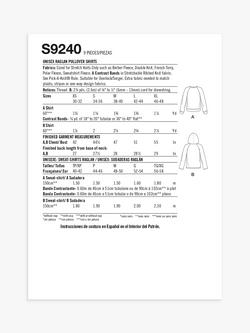 Simplicity Unisex Raglan Pullover Shirts Sewing Pattern, S9240 - view 2, Multi