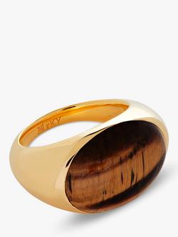 Monica Vinader x Kate Young Gemstones Tiger's Eye Ring, Gold