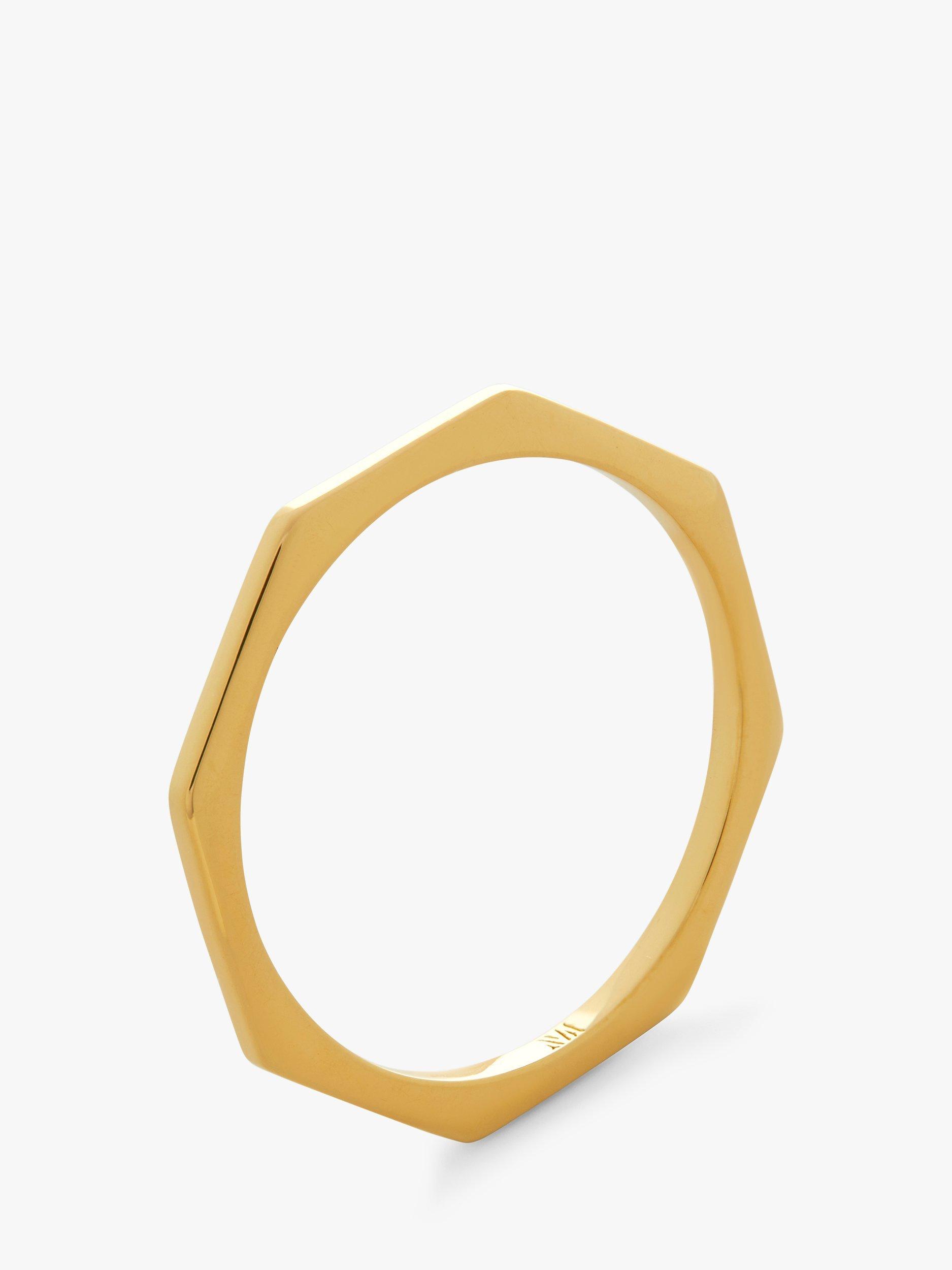 Monica Vinader Octagon Stacking Ring, Gold, S