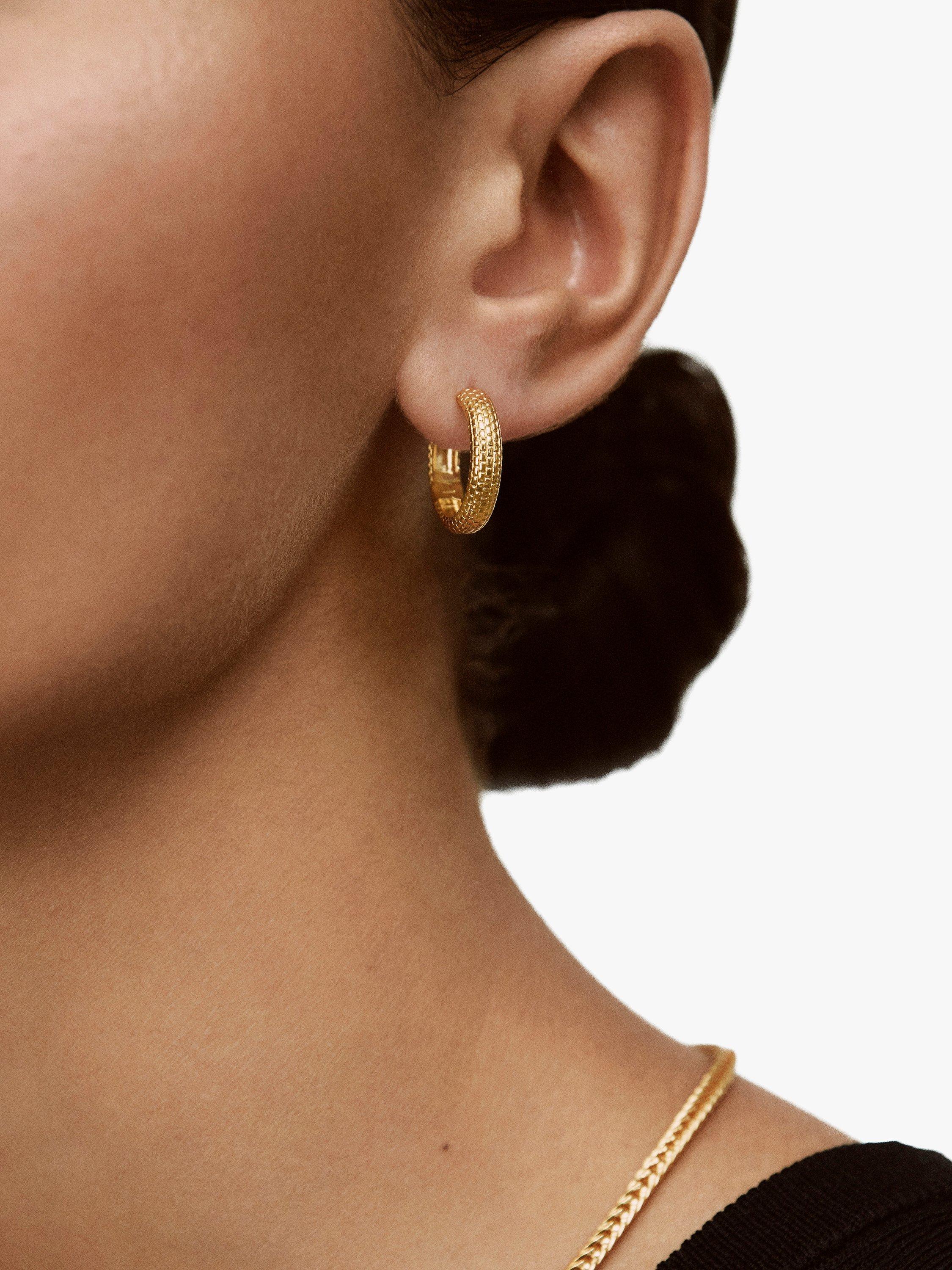 Product image 3 of 4, which shows Monica Vinader Heirloom Medium Earrings, Gold