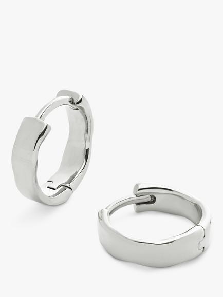Monica Vinader MV Siren™ Muse Wave Huggie Earrings, Gold, Silver