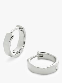 Monica Vinader MV Siren™ Muse Wave Huggie Earrings, Gold - view 2, Silver